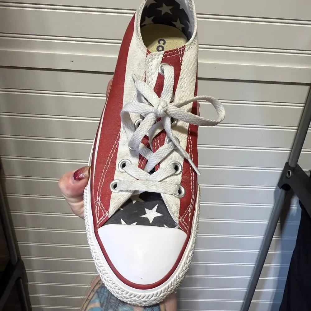 Converse All Star Patriotic Canvas Low Top Sneakers Unisex M6 W8 - Picture 8 of 11